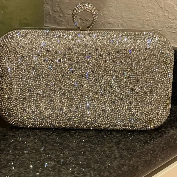 House of Harlow 1960  Silver Crystal Clutch! - Picture 10 of 13
